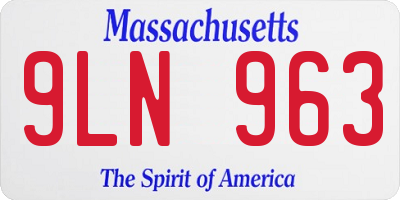 MA license plate 9LN963