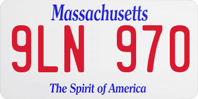 MA license plate 9LN970