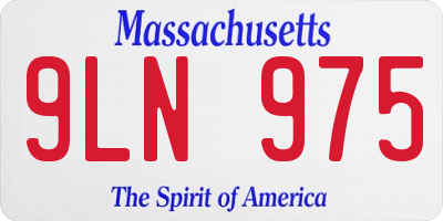 MA license plate 9LN975