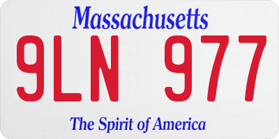 MA license plate 9LN977