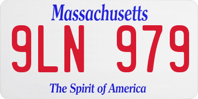 MA license plate 9LN979