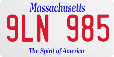 MA license plate 9LN985