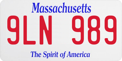 MA license plate 9LN989