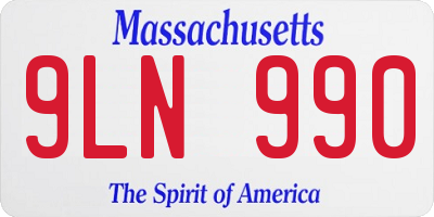 MA license plate 9LN990