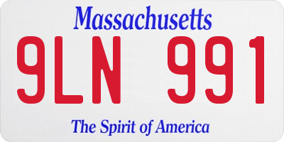 MA license plate 9LN991