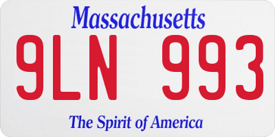 MA license plate 9LN993