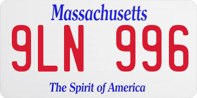 MA license plate 9LN996