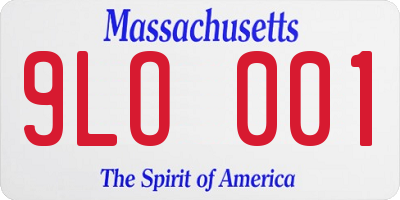 MA license plate 9LO001