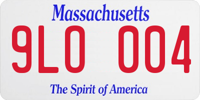 MA license plate 9LO004