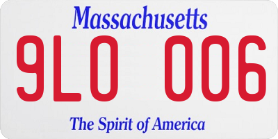 MA license plate 9LO006