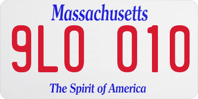 MA license plate 9LO010