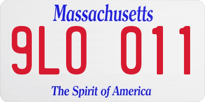 MA license plate 9LO011