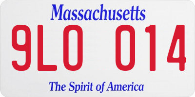MA license plate 9LO014