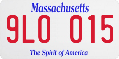 MA license plate 9LO015