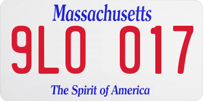 MA license plate 9LO017