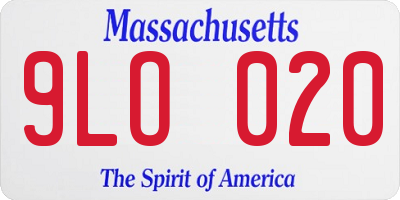 MA license plate 9LO020
