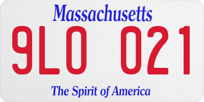 MA license plate 9LO021