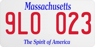 MA license plate 9LO023