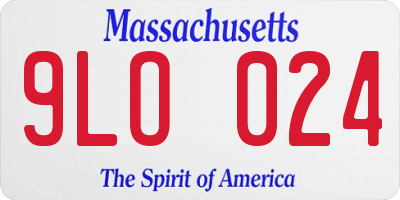 MA license plate 9LO024