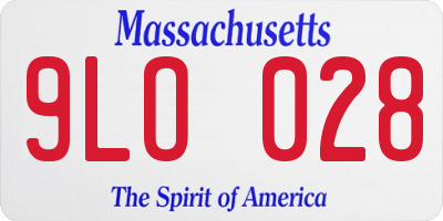 MA license plate 9LO028
