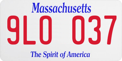 MA license plate 9LO037