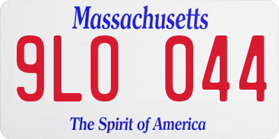 MA license plate 9LO044
