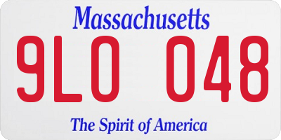 MA license plate 9LO048