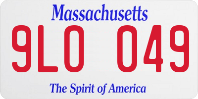 MA license plate 9LO049