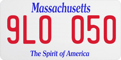 MA license plate 9LO050