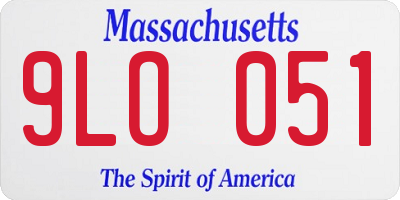 MA license plate 9LO051