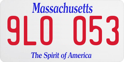 MA license plate 9LO053