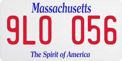 MA license plate 9LO056