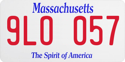 MA license plate 9LO057