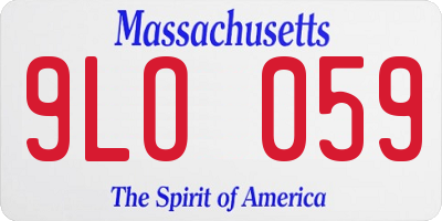 MA license plate 9LO059