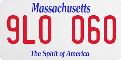 MA license plate 9LO060