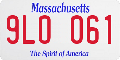 MA license plate 9LO061