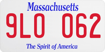 MA license plate 9LO062