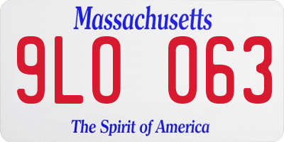 MA license plate 9LO063