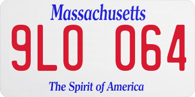 MA license plate 9LO064