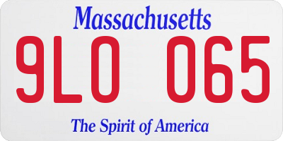 MA license plate 9LO065