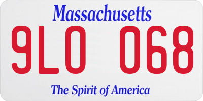 MA license plate 9LO068