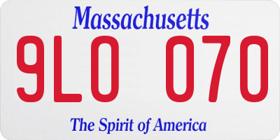 MA license plate 9LO070