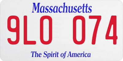 MA license plate 9LO074