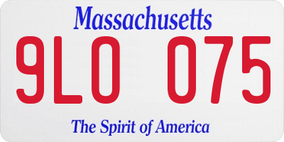 MA license plate 9LO075