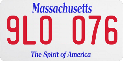 MA license plate 9LO076