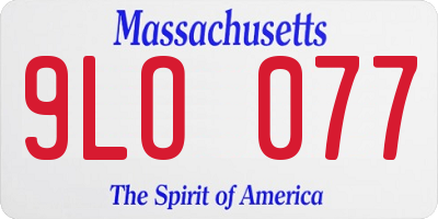 MA license plate 9LO077