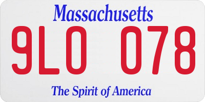 MA license plate 9LO078