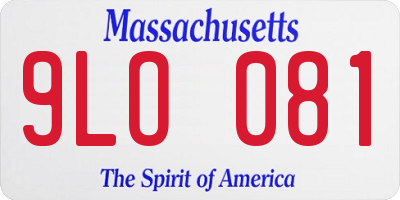 MA license plate 9LO081