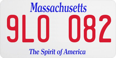 MA license plate 9LO082