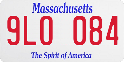 MA license plate 9LO084